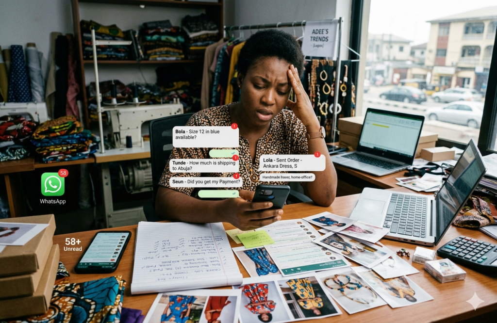 Small business owner managing too many WhatsApp orders before creating an online store